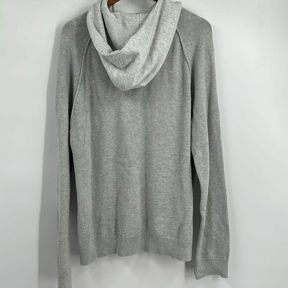 Express Half Zip Button Up Gray Hoodie Sweater Large - Picture 4 of 9